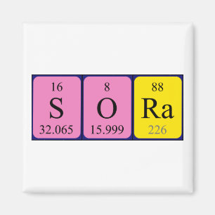 Magnet de nom de table périodique Sora