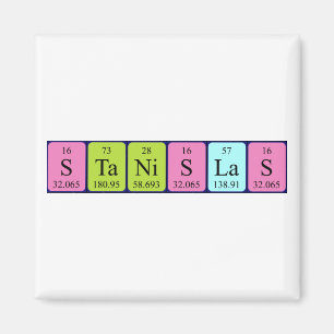 Magnet de nom de table périodique Stanislas