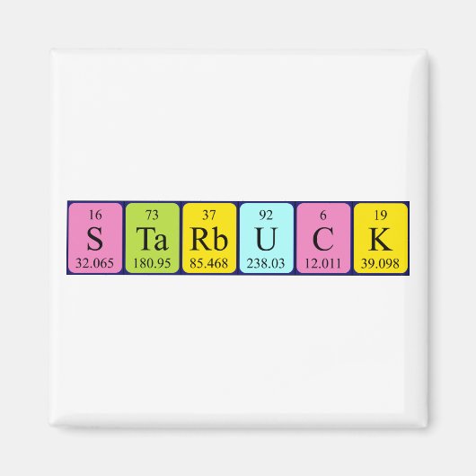 Magnet de nom de table périodique Starbuck (Devant)