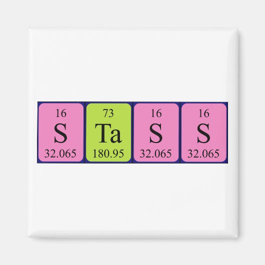 Magnet de nom de table périodique Stass (Devant)