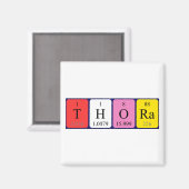 Magnet de nom de table périodique Thora (Recto/Verso)