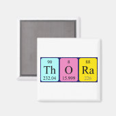 Magnet de nom de table périodique Thora (Recto/Verso)