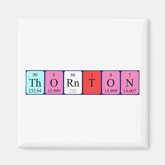 Magnet de nom de table périodique Thornton (Devant)