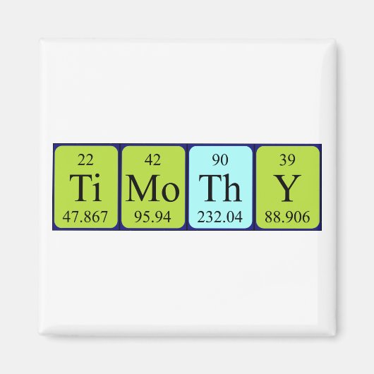 Magnet de nom de table périodique Timothy (Devant)