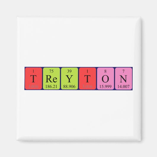 Magnet de nom de table périodique Treyton (Devant)
