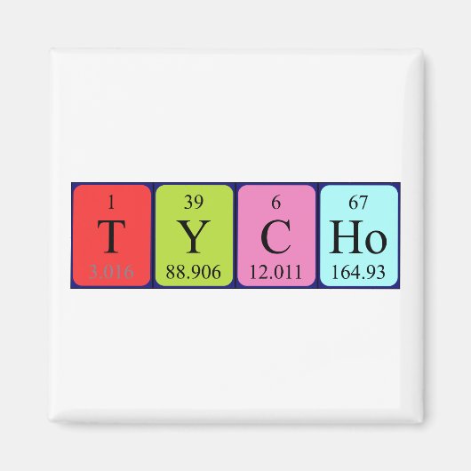 Magnet de nom de table périodique Tycho (Devant)