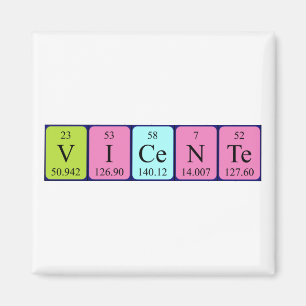 Magnet de nom de table périodique Vicente