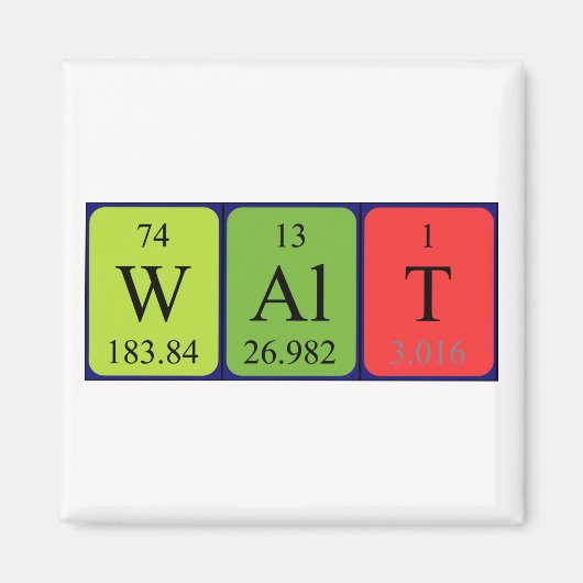 Magnet de nom de table périodique Walt (Devant)