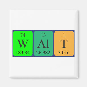 Magnet de nom de table périodique Walt