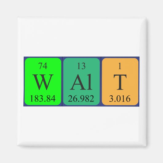 Magnet de nom de table périodique Walt (Devant)