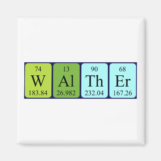 Magnet de nom de table périodique Walther (Devant)