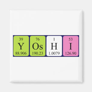 Magnet de nom de table périodique Yoshi