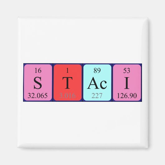 Magnet de noms de table périodique Staci (Devant)