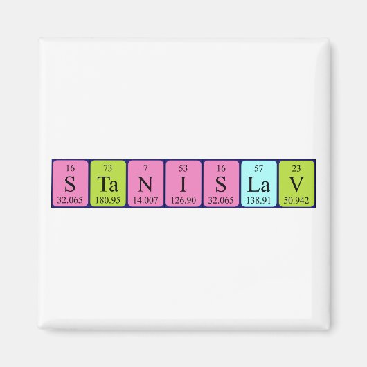 Magnet de noms de table périodique Stanislav (Devant)