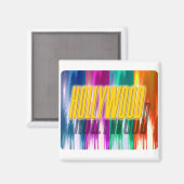 Magnet de palmiers colorés "Hollywood" (Recto/Verso)