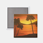 Magnet de palmiers tropicaux (Recto/Verso)