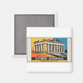 Magnet de Parthénon d'Athènes pop-art (Recto/Verso)