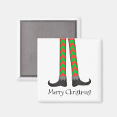 Magnet de pattes d'elfe de Noël - Costume Chevron (Recto/Verso)