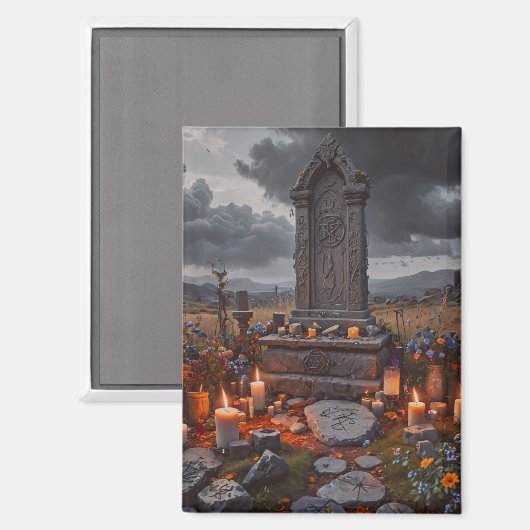 Magnet de pierre d'Halloween (Recto/Verso)