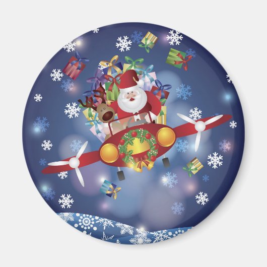 Magnet de plan Vintage volant père Noël (Devant)
