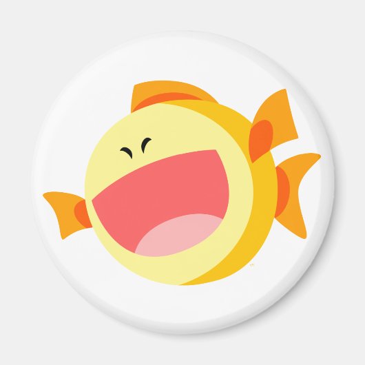 Magnet de poisson caricaturé joyeux (Devant)