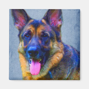 Magnet de portrait de berger allemand