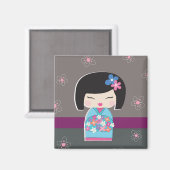 Magnet de poupée japonais Kokeshi (Recto/Verso)