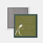 Magnet de prière de sérénité aux oiseaux de rêve (Recto/Verso)