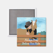 Magnet de prière vectorielle du cheval et de l'cav (Recto/Verso)