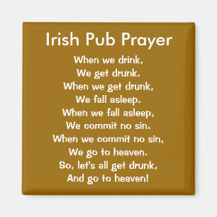 Magnet de prières de pub irlandais
