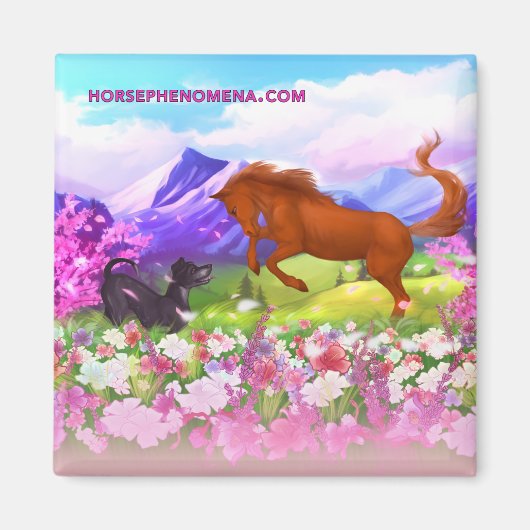 Magnet de printemps de Phénomène de cheval (Devant)