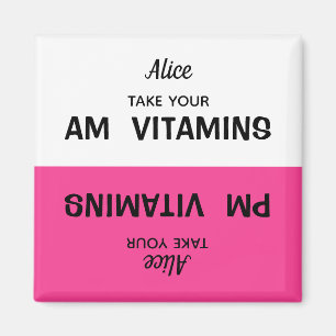Magnet de rappel de la pilule vitamine AM/PM perso