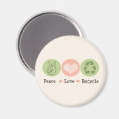 Magnet de recyclage Peace Love (Recto/Verso)