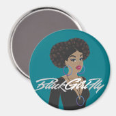 Magnet de réfrigérateur BlackGirlFly (Recto/Verso)