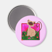 MAGNET DE RÉFRIGÉRATEUR CHAT SIAMÉRIEN (Recto/Verso)