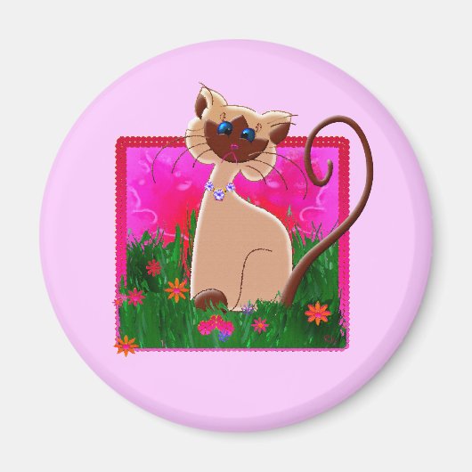 MAGNET DE RÉFRIGÉRATEUR CHAT SIAMÉRIEN (Devant)