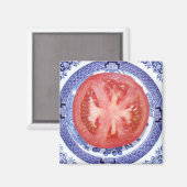 MAGNET DE RÉFRIGÉRATEUR DE PLAQUE MOTIF TOMATE ET  (Recto/Verso)