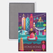Magnet de réfrigération de Hong Kong (Recto/Verso)