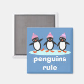 Magnet de règle de pingouins (Recto/Verso)