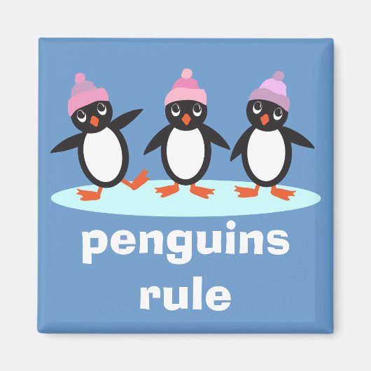 Magnet de règle de pingouins (Devant)