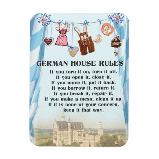 Magnet de règles de la maison allemande (Vertical)