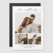 Magnet de remerciement de mariage photo de script  (Devant / Derrière)