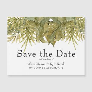 Magnet de sauvegarde de date à feuilles tropicales