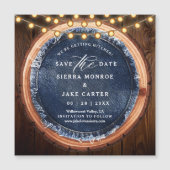 Magnet de sauvegarde de date de mariage rustique e (Devant)