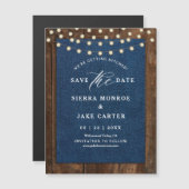 Magnet de sauvegarde de date de mariage rustique e (Devant / Derrière)
