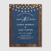 Magnet de sauvegarde de date de mariage rustique e (Devant)