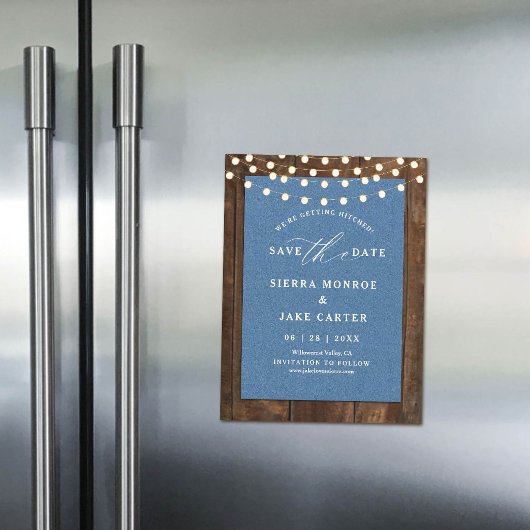 Magnet de sauvegarde de date de mariage rustique e