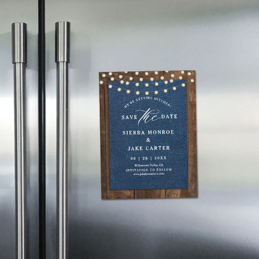 Magnet de sauvegarde de date de mariage rustique e