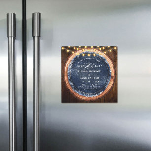 Magnet de sauvegarde de date de mariage rustique e