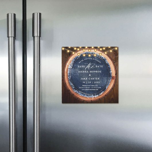 Magnet de sauvegarde de date de mariage rustique e
